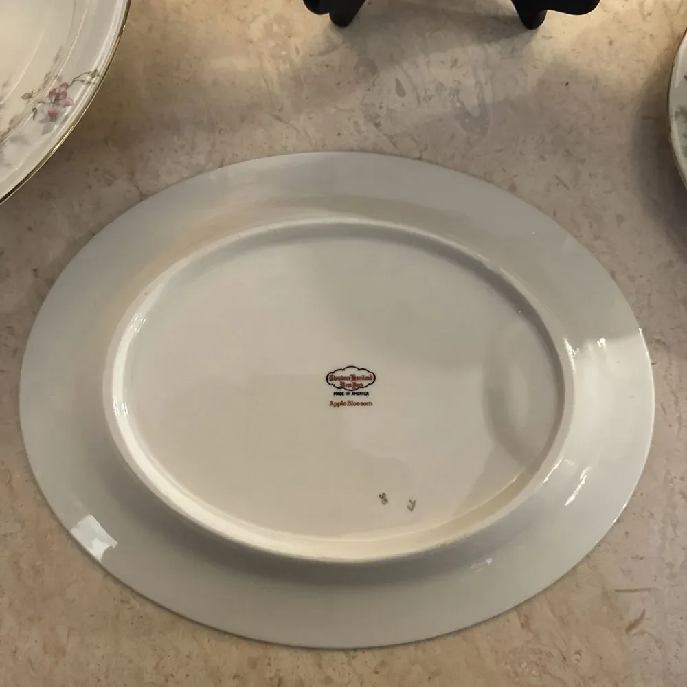 Theodore Haviland Apple Blossom Lot Gravy Boat Veg Bowl (2) Meat Platters NY